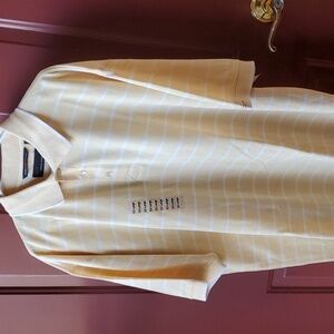 Greg Norman pale yellow striped  NWT SS polo size XXL